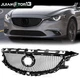 Black Front Bumper Mesh Hood Grille Grill Fit For 2014-2016 Mazda 6 Atenza 2.5L