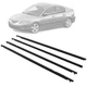 Window Molding Trim Seal Belt 4pcs Black Compatible with Mazda 3 BK Series Se...