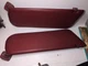 1987-1996 Ford F150 250 350 Bronco Sun Visor Pair Set W/Clips Ruby Red Vinyl OEM