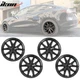 Fits 17-23 Tesla Model 3 18'' Thunder Style Wheel Covers Hubcaps Matte Black ABS