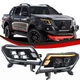 Pair LED Headlight Assembly DRL Sequential Turn For Nissan Navara NP300 2014-22