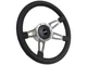 1969-94 Chevrolet SS 14" Black Steering Wheel Kit, Silver SS, Slotted 4 Spoke