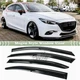 FITS 2014-2018 MAZDA 3 JDM 3D WAVY MUGEN STYLE WINDOW VISOR RAIN GUARD DEFECLTOR