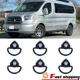 6X Rear Black Steel Cargo D-Hooks Fit 2015 2016-2024 Ford Transit 150 250 350