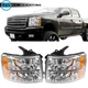 For Chevy Silverado1500 2500HD 3500HD 2007-2014 Chrome Headlight Assy LH+RH Side