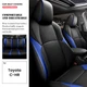 For Toyota C-HR 2018-2022 Full Set Car Seat Covers Front+Rear Cushion Black&Blue