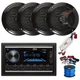 Pyle Double DIN BT Marine Receiver, BT Amp w/Kit, 4X 6.5" 150W Speakers,Wire