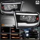 Black Fits 2009-2024 Dodge Ram 1500 2500 3500 Headlights Switchback LED Strip