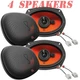 JBL 6x9" 560 Watt Front & Rear Door Speakers for 2009-2024 Dodge RAM 1500, 2500