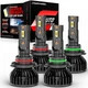 For Toyota Sienna 2004-2010 4x 9005+9006 LED Headlight Kit High Low Beam Bulbs