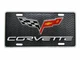 Corvette Chevrolet License Plate Aluminum Metal Auto Car Tag C7 Z06 Flag Chevy