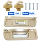 PAIR Sun Visor W/Hook Clips Beige For 2006-08 Honda Civic Left & Right SET