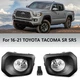 For 2016-2021 Toyota Tacoma SR SR5 Clear Lens Driving Fog Lights Bumper Lamp Kit