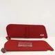 1987-1996 Ford F150 F250 F350 Bronco Sun Visors Pair Set w/ Mirror OBS Red Cloth