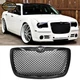 Fits 05-10 Chrysler 300 300C Front Mesh Grille Grill Unpainted Black + S Logo