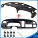 Black Dash Bezel & Dashboard Cover Overlay Textured For Dodge Ram Pickup 98-2001