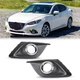 Pairs For 2014 2015 2016 Mazda 3 Front Bumper Fog Light Lamp Bezel Covers Black