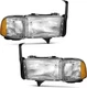 WEELMOTO Headlights Assembly for 1994-2001 Dodge Ram 1500 2500 3500 Pickup, for