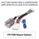 Factory Radio Add A Subwoofer Amplifier Plug & Play Harness For Nissan Subaru US