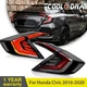 Pair Clear LED Tail Lights For Honda Civic Sedan 2016-2020 Sequential Rear Lamps