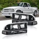 For 98-04 Chevy S10 Blazer Black/Clear Corner Headlights W/ Bumper Headlamps