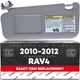 Sun Visor, Driver Side for Toyota RAV4 - Gray