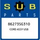 86273SG310 Subaru Cord assy usb 86273SG310, New Genuine OEM Part
