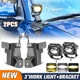 Fit 2005-2015 Toyota Tacoma Over Hood Ditch Side LED Light Pod Bracket + 2x Pods