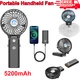 5200mAh Portable Handheld Fan, Foldable Desk Fan, Handle Design, Cooling Travel