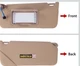 Left Driver Side Sun Visor with Light for Honda Accord 2008-2017