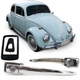 KIT 3p Exterior Door Handle Outside Lock Chrome VW T1 Beetle Bug Ghia 60-1964 67