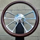14" Billet 4 Spoke Steering Wheel Mahogany Wood Licensed Chevy Horn and Adapter