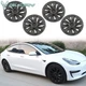 Fits 17-23 Tesla Model 3 18" Wheel Covers Cyclone Hubcaps Rim Matte Black 4PCS