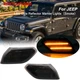 For 2018-2021 Jeep Wrangler JL Gladiator Front LED Side Marker Light Smoked Lens