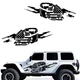 Custom Vinyl Decal Wrap Kit for 4D 2018-2021 Jeep Wrangler Rubicon TAS Black