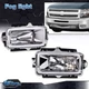 Clear Fog Lights W/Bulb Left+Right Fit For 2013 2014 2015 Chevrolet Silverado