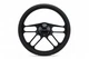 14" 4 Spoke BLACK Steering Wheel Black Grip 6 Hole Chevy Horn Button Muscle