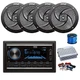 Pyle Double DIN BT Marine Stereo Receiver, Amp w/Kit, 4X 5.25" 180W Speaker,Wire