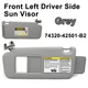 Left Driver Sun Visor with Light Gray For Toyota RAV4 2006-2012 74320-42501-B2