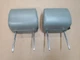 04-08 Nissan Armada Front Driver Passenger Seat Headrests Pair Leather OEM Gray
