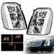 Chrome HID/Xenon Projector Headlights For 2007-2014 Cadillac Escalade Headlamps