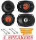JBL Stage Front & Rear Door Speakers Upgrade for 2002-2008 Dodge RAM 1500,2500