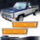 Pair Front Signal Side Marker Lights Amber Fit For 81-91 GMC Chevy Pickup Truck