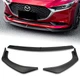 ABS Bumper Spoiler Splitter Kit for 2019-2023 Mazda 3 Sedan Unpainted Black