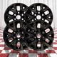 Set of 4 Gloss Black 6 V Spoke 16" Wheel Skins for 2016-2021 Toyota Tacoma