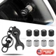 4pcs Hex Land Rover Car Tire Wheels Air Stem Dust Valve Cap Cover + Keychain