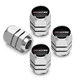 Chevrolet Corvette C7 Z06 Black on Silver Hexagon Aluminum Tire Valve Caps