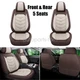 Leather & Linen Hemp Seat Cover Front Rear Protector Cushion For Mercedes-Benz