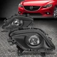 FOR 14-16 MAZDA 6 GJ1 PAIR CLEAR LENS FOG LIGHT+SWITCH+HARNESS+BLACK BEZEL SET