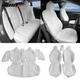 Fits 17-23 Tesla Model 3 4DR 5-Seat Seat Covers Cushion Protector Leather White